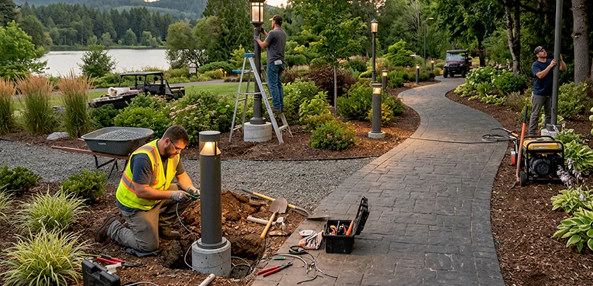 Landscape Post, Pole, and Bollard Lighting Installation in Marysville