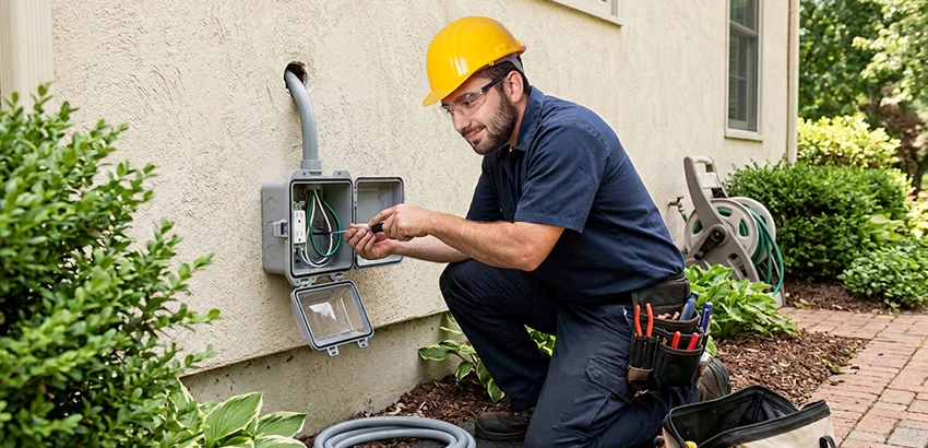 Outdoor Outlet Installation on Vinyl Siding in Marysville